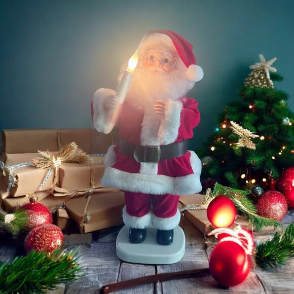 Vintage Christmas Animated Santa Claus-Original Box-Light & Motion Works-2ft - Picture 6 of 8